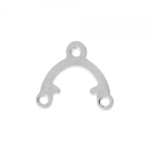 Entrepieza 1 puente 9,6x8,5 mm Chapado en plata fina x20