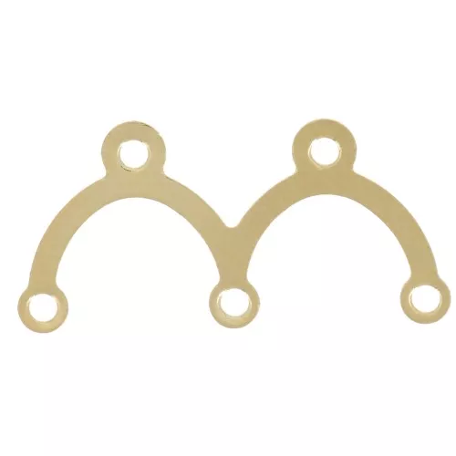 Entrepiezas 2 puentes 17x8,5 mm dorado x10