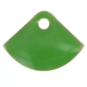 Dijes abanico de metal y resina epoxi 7x10 mm Verde x6