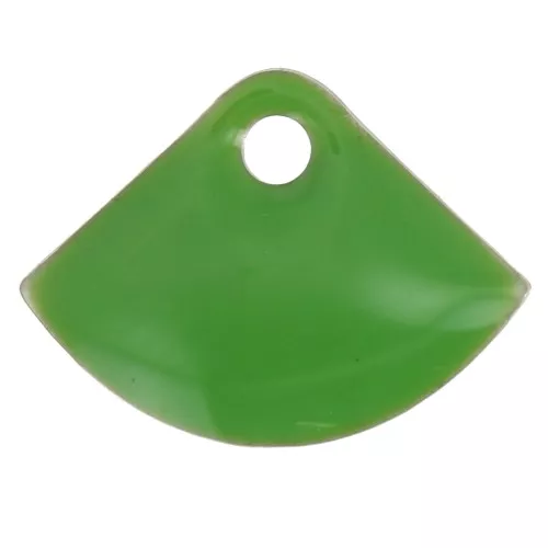 Dijes abanico de metal y resina epoxi 7x10 mm Verde x6