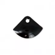 Dijes abanico de metal y resina epoxi 7x10 mm Negro x6