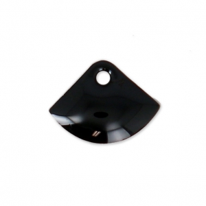 Dijes abanico de metal y resina epoxi 7x10 mm Negro x6