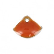 Dijes abanico de metal y resina epoxi 7x10 mm Terracotta x6