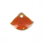 Dijes abanico de metal y resina epoxi 7x10 mm Terracotta x6