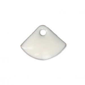 Dijes abanico de metal y resina epoxi 7x10 mm Blanco x6