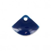 Dijes abanico de metal y resina epoxi 7x10 mm Azul Oscuro x6