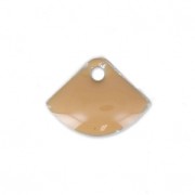 Dijes abanico de metal y resina epoxi 7x10 mm Beige x6