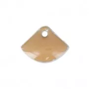 Dijes abanico de metal y resina epoxi 7x10 mm Beige x6