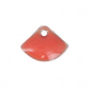Dijes abanico de metal y resina epoxi 7x10 mm Rosa Color Coral x6|raw }}