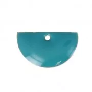Dijes en forma de medio circulo de metal y resina epoxi 9.5x16 mm Green Turquoise x6