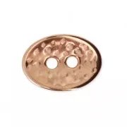 Botón ovalado martillado 14x10 mm dorado rosa x1