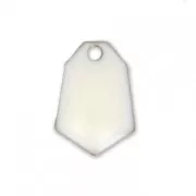 Dije Forma De Diamante de metal y resina epoxi 9x13 mm Blanco x6