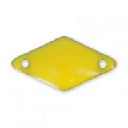Entrepieza de metal forma rombo 2 agujeros resina epoxi 17x9 mm Color Amarillo x6|raw }}