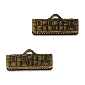 Terminales para cintas y cordones decorados 16 mm bronce x4
