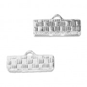 Terminales para cintas y cordones decorados 16 mm Chapado en plata fina x4