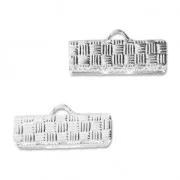 Terminales para cintas y cordones decorados 16 mm Chapado en plata fina x4