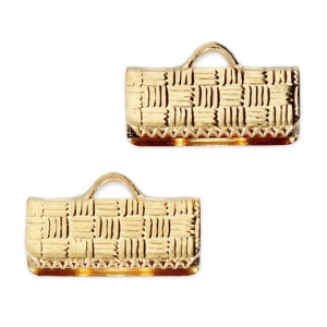 Terminales para cintas y cordones decorados 13 mm - Dorado con oro fino x4
