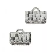 Terminales para cintas y cordones decorados 10 mm rodiado x4