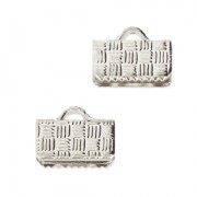 Terminales para cintas y cordones decorados 10 mm Chapado en plata fina x4