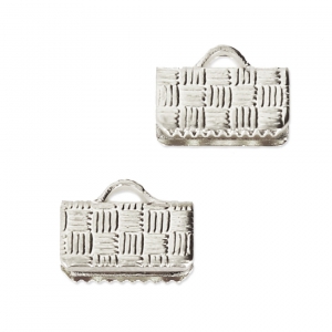 Terminales para cintas y cordones decorados 10 mm Chapado en plata fina x4