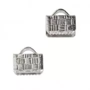 Terminales para cintas y cordones decorados 8 mm rodiado x4