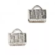 Terminales para cintas y cordones decorados 8 mm Chapado en plata fina x10