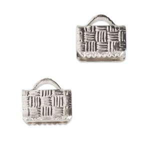 Terminales para cintas y cordones decorados 8 mm Chapado en plata fina x10