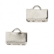 Terminales para cintas y cordones lisos 10 mm Chapado en plata fina x4