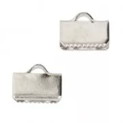 Terminales para cintas y cordones lisos 10 mm Chapado en plata fina x4