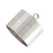 Terminales cilíndricos para cordón 10 mm Chapado en plata fina x4|raw }}