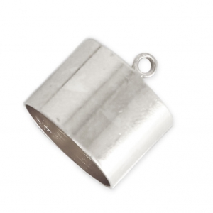 Terminales cilíndricos para cordón 10 mm Chapado en plata fina x4