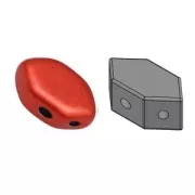 Cuentas de vidrio Paros® de Puca® 7x4 mm Red Metallic Mat x10g