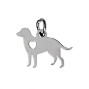 Dije perro calado corazón 15x14 mm De Acero Inox x1