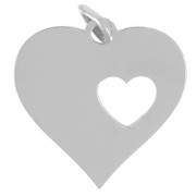 Dije de corazón calado 15x14,5 mm Acero inoxidable 316L x1