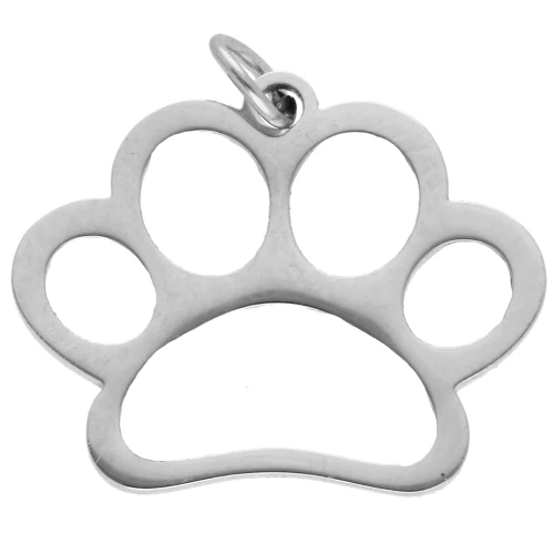 Dije de pata de perro 16x12,8 mm - acero inoxidable 304 x1