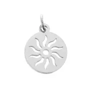 Dije redondo calado sol 12 mm De Acero Inox x1