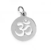 Dije redondo calado símbolo Ohm 12 mm De Acero Inox x1