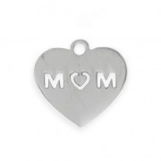 Dije corazón calado MOM 13.5X13 mm De Acero Inox x1