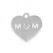 Dije corazón calado MOM 13.5X13 mm De Acero Inox x1