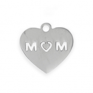 Dije corazón calado MOM 13.5X13 mm De Acero Inox x1