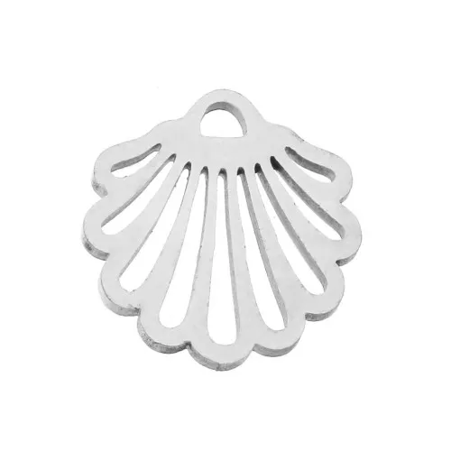 Dije concha 14x13 mm De Acero Inox x1