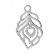 Dije de pluma de 21 x 12 mm - Acero inoxidable 316L x 1
