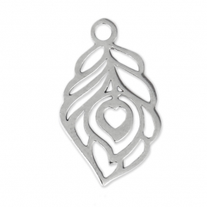 Dije de pluma de 21 x 12 mm - Acero inoxidable 316L x 1