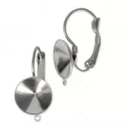 Ganchos con anillas pour cabuchón PureCrystal 1122 12 mm De Acero Inox x2