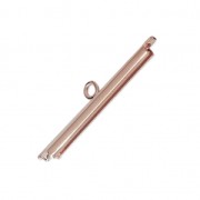 Terminal para tejido de cuentas rocallas & Delica Miyuki  26 mm dorado rosa x1