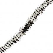 Mini-Hematites sintéticas arandelas rhombus 3x1.2 mm Labrador x40 cm