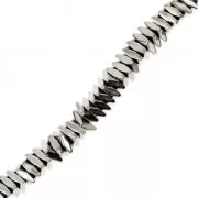Mini-Hematites sintéticas arandelas rhombus 3x1.2 mm Labrador x40 cm