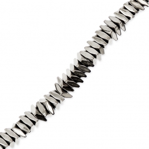 Mini-Hematites sintéticas arandelas rhombus 3x1.2 mm Labrador x40 cm