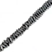 Mini-Hematites sintéticas arandelas rhombus 3x1.2 mm Jet Hematite x38 cm