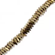 Mini-Hematites sintéticas arandelas rhombus 3x1.2 mm Golden x40 cm